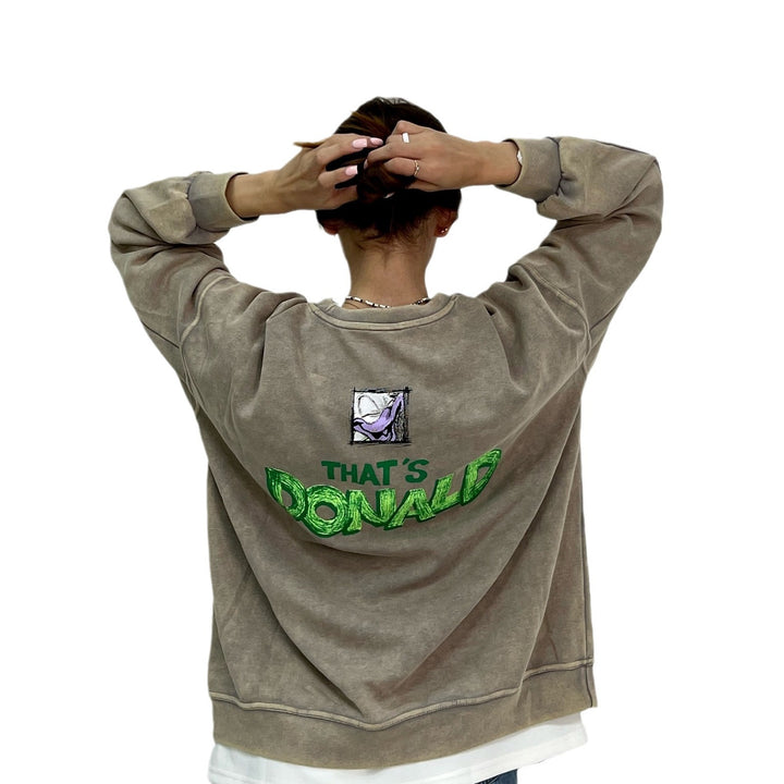 Damer avslappnad oversized sweatshirt med kreativ cartoon-tryck Mirla-Eva Jonsson
