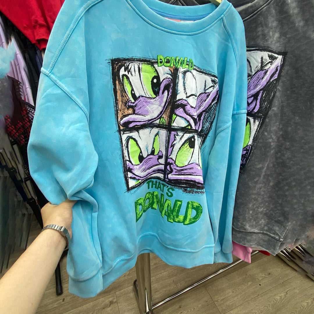 Damer avslappnad oversized sweatshirt med kreativ cartoon-tryck Mirla-Eva Jonsson