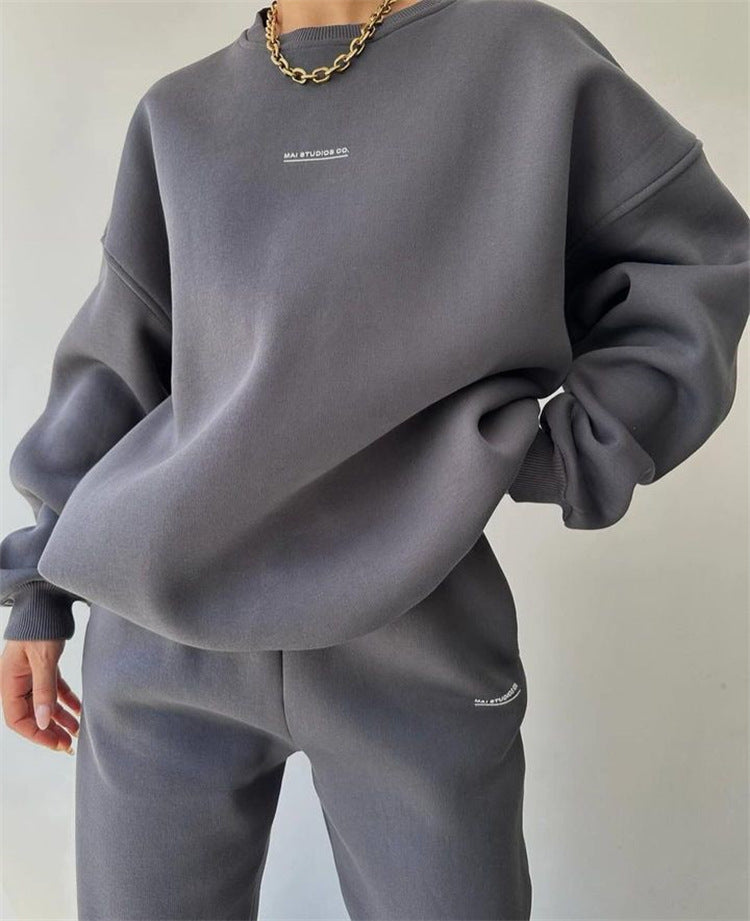 Damer avslappnad oversized sweatshirt-set med gummiband och långa ärmar Eva Jonsson-Eva Jonsson