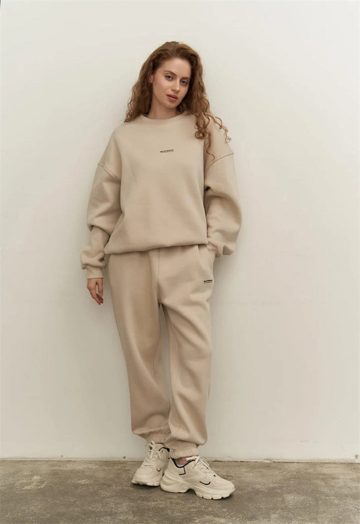 Damer avslappnad oversized sweatshirt-set med gummiband och långa ärmar Eva Jonsson-Eva Jonsson