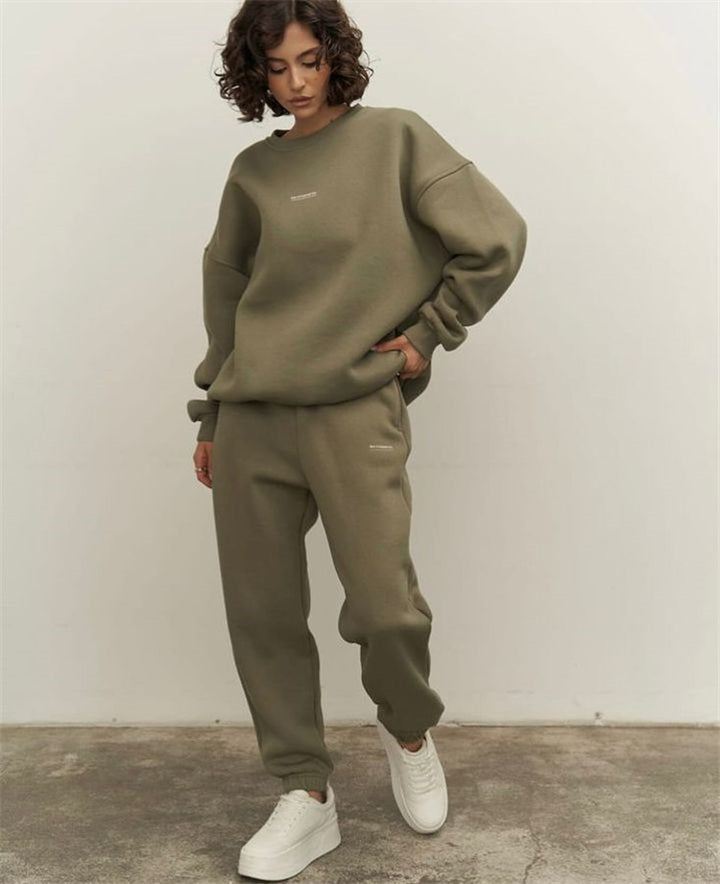Damer avslappnad oversized sweatshirt-set med gummiband och långa ärmar Eva Jonsson-Eva Jonsson