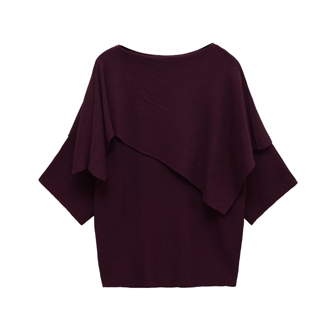 Damer avslappnad oversized topp med asymmetrisk design och vida ärmar Mirla-Eva Jonsson