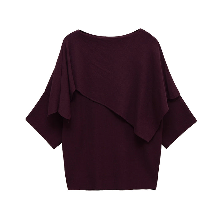 Damer avslappnad oversized topp med asymmetrisk design och vida ärmar Mirla-Eva Jonsson