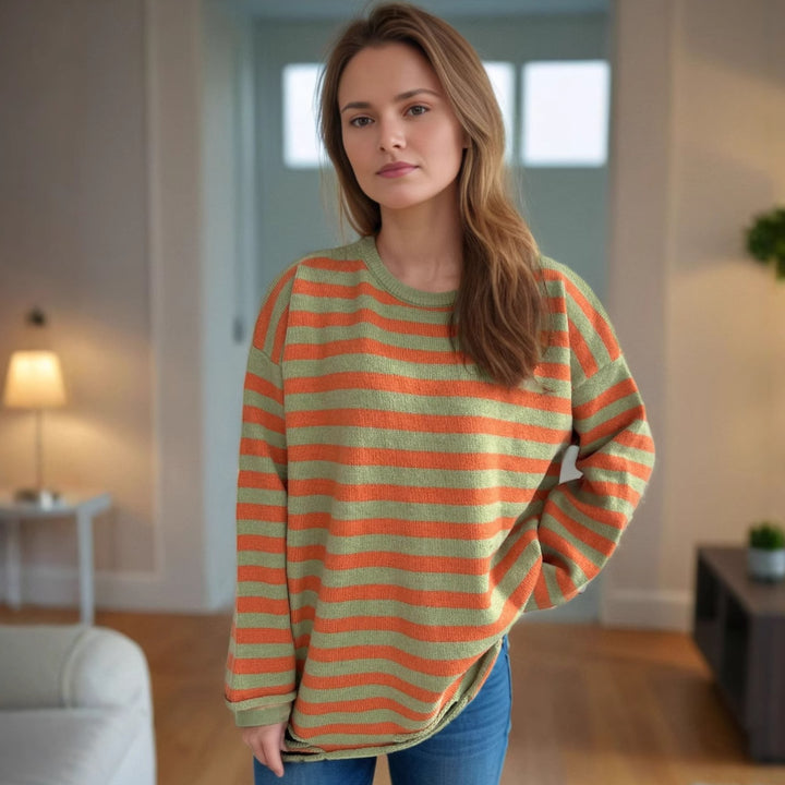 Damer avslappnad oversized tröja med breda ränder Mirla-Eva Jonsson