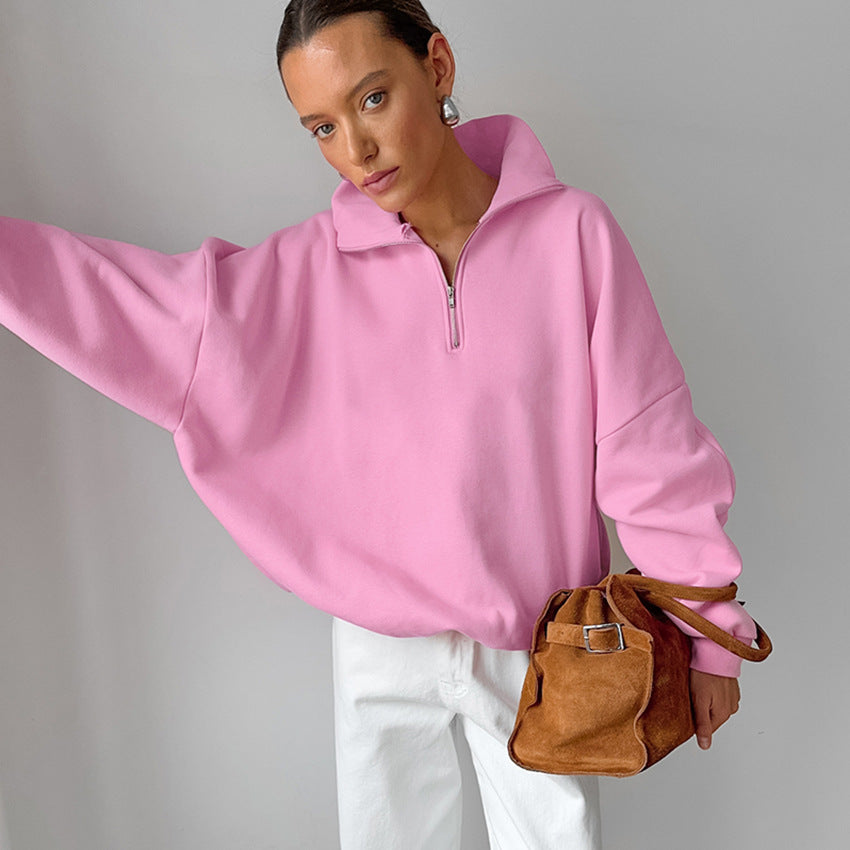 Damer avslappnad oversized tröja med dragkedja Mirla-Eva Jonsson