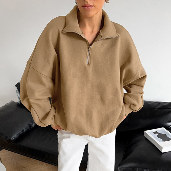 Damer avslappnad oversized tröja med dragkedja Mirla-Eva Jonsson