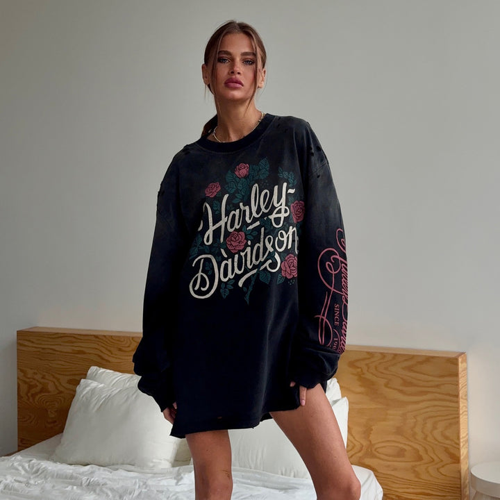 Damer avslappnad oversized tröja med grafisk print Mirla-Eva Jonsson