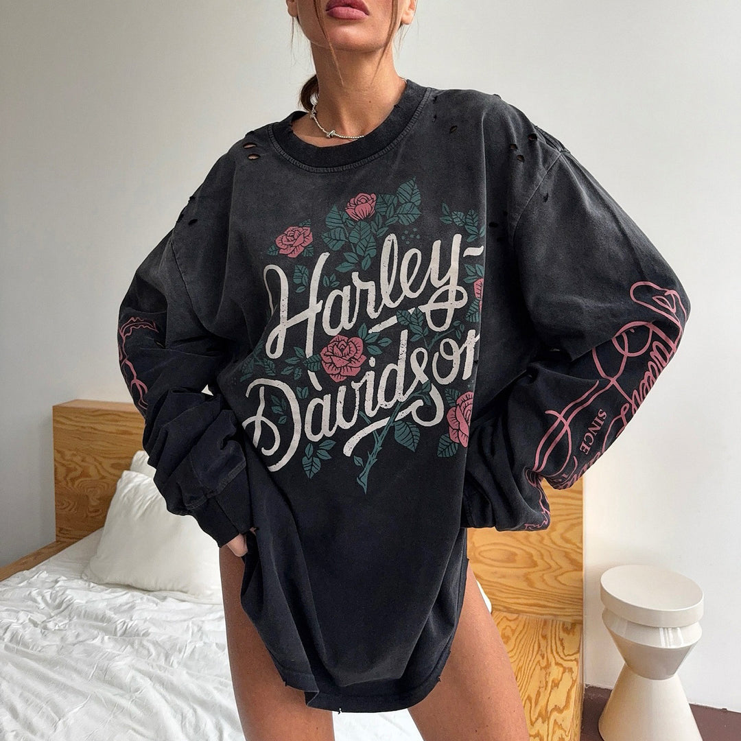 Damer avslappnad oversized tröja med grafisk print Mirla-Eva Jonsson