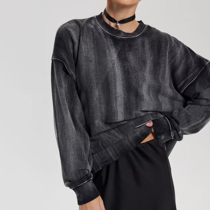 Damer avslappnad oversized tröja med modernt randmönster Mirla-Eva Jonsson