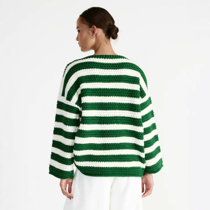 Damer avslappnad oversized tröja med randigt mönster Mirla-Eva Jonsson