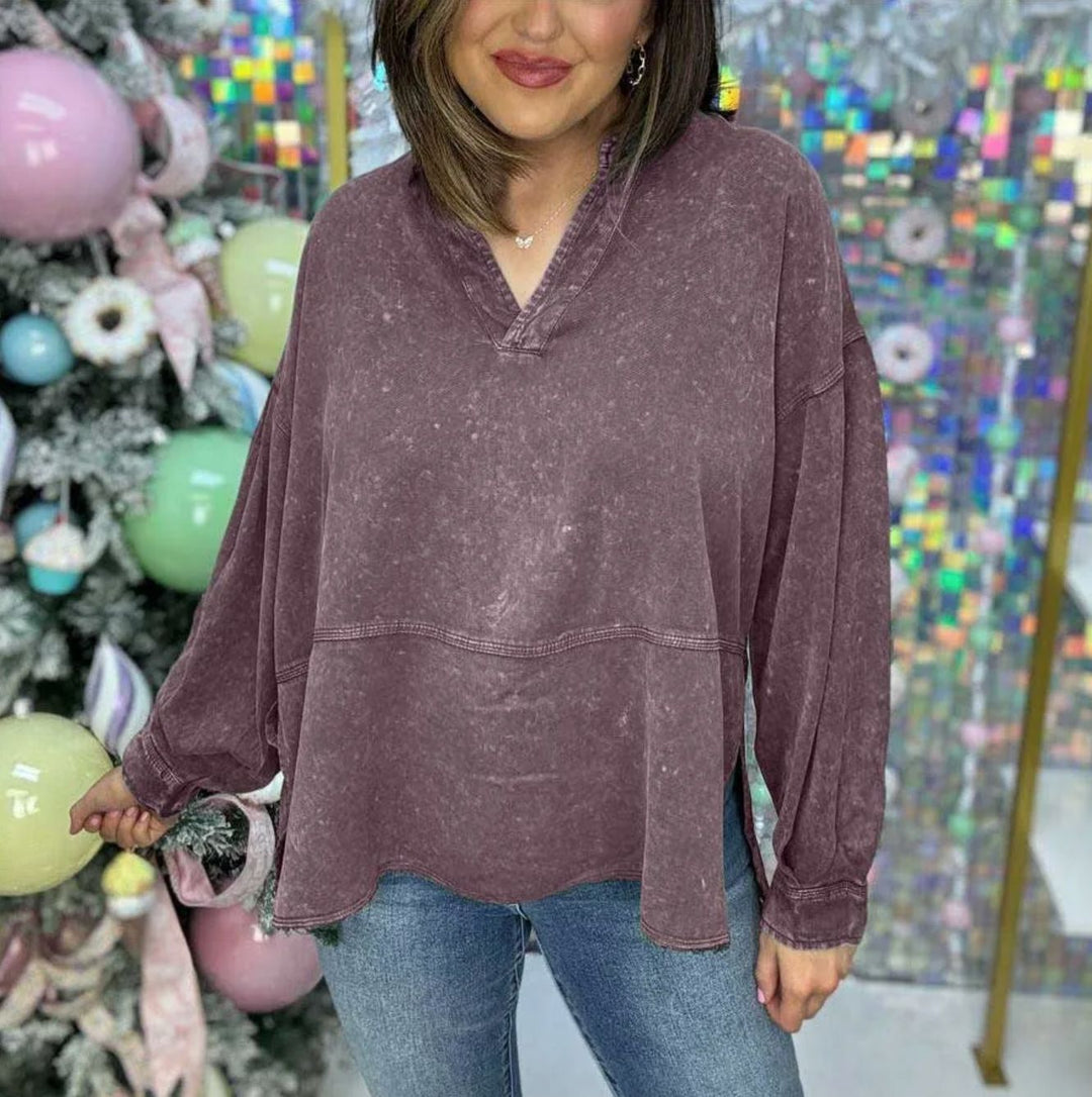 Damer avslappnad oversized tröja med ståkrage Mirla-Eva Jonsson