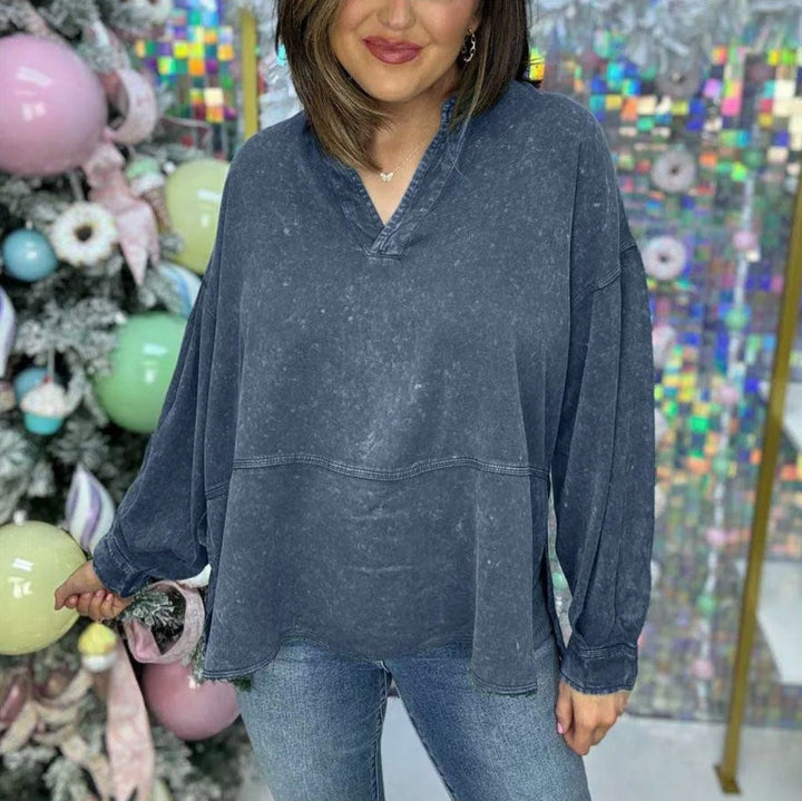 Damer avslappnad oversized tröja med ståkrage Mirla-Eva Jonsson
