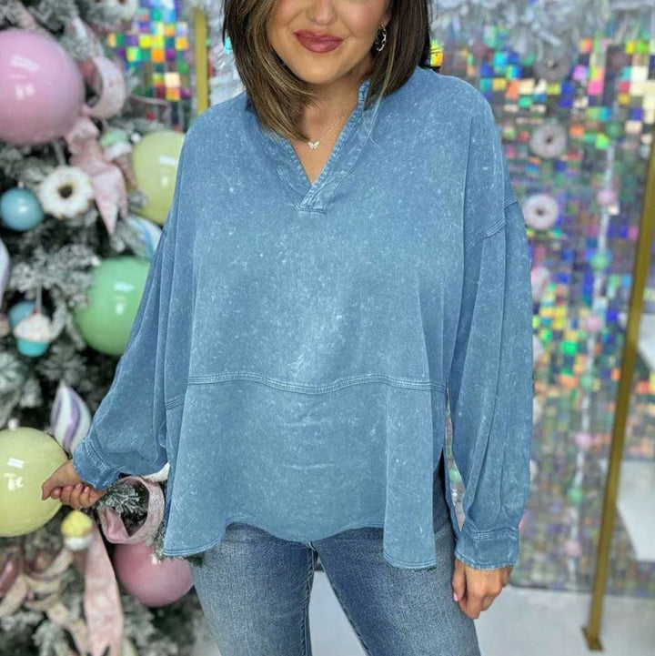 Damer avslappnad oversized tröja med ståkrage Mirla-Eva Jonsson
