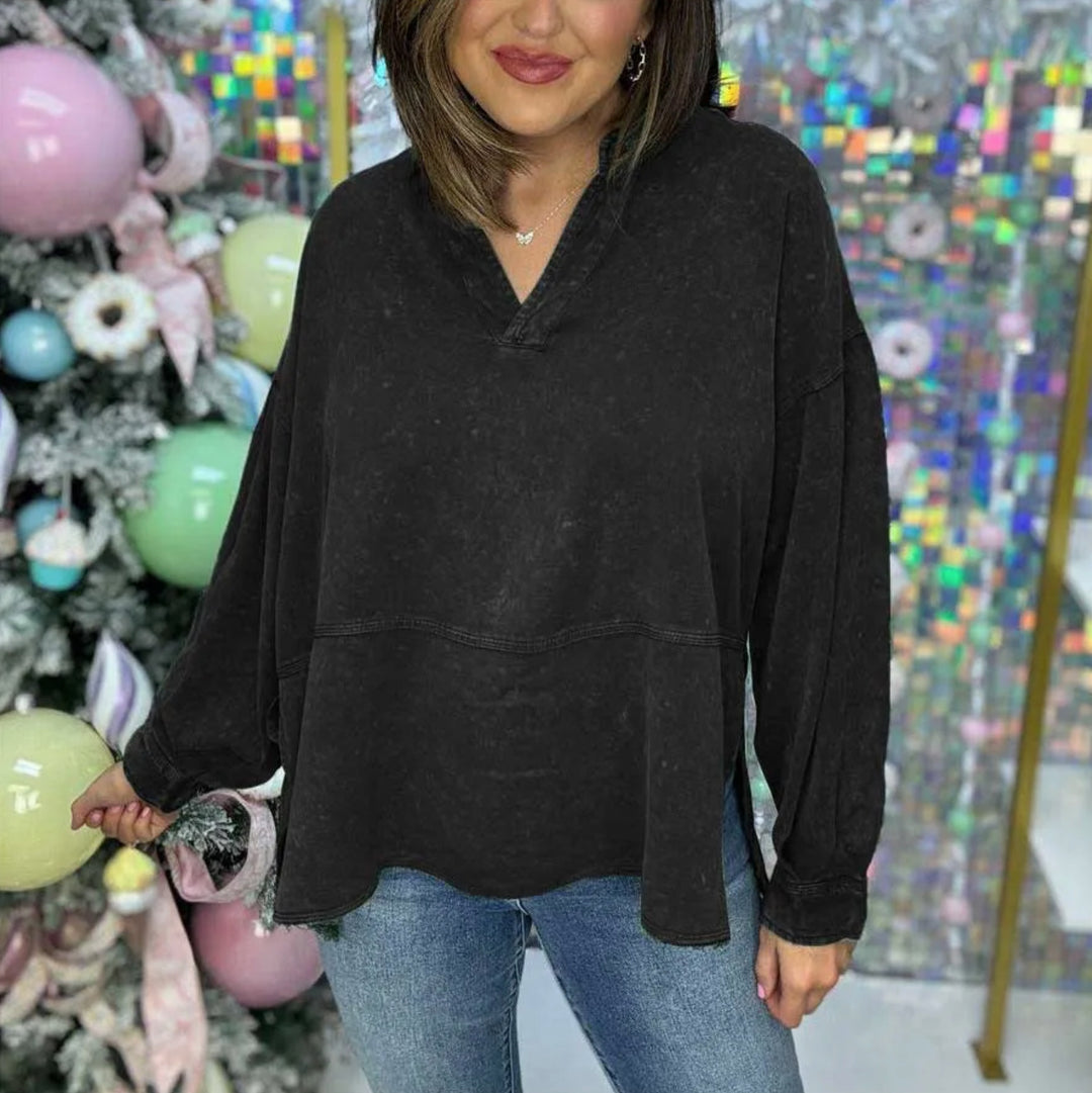 Damer avslappnad oversized tröja med ståkrage Mirla-Eva Jonsson