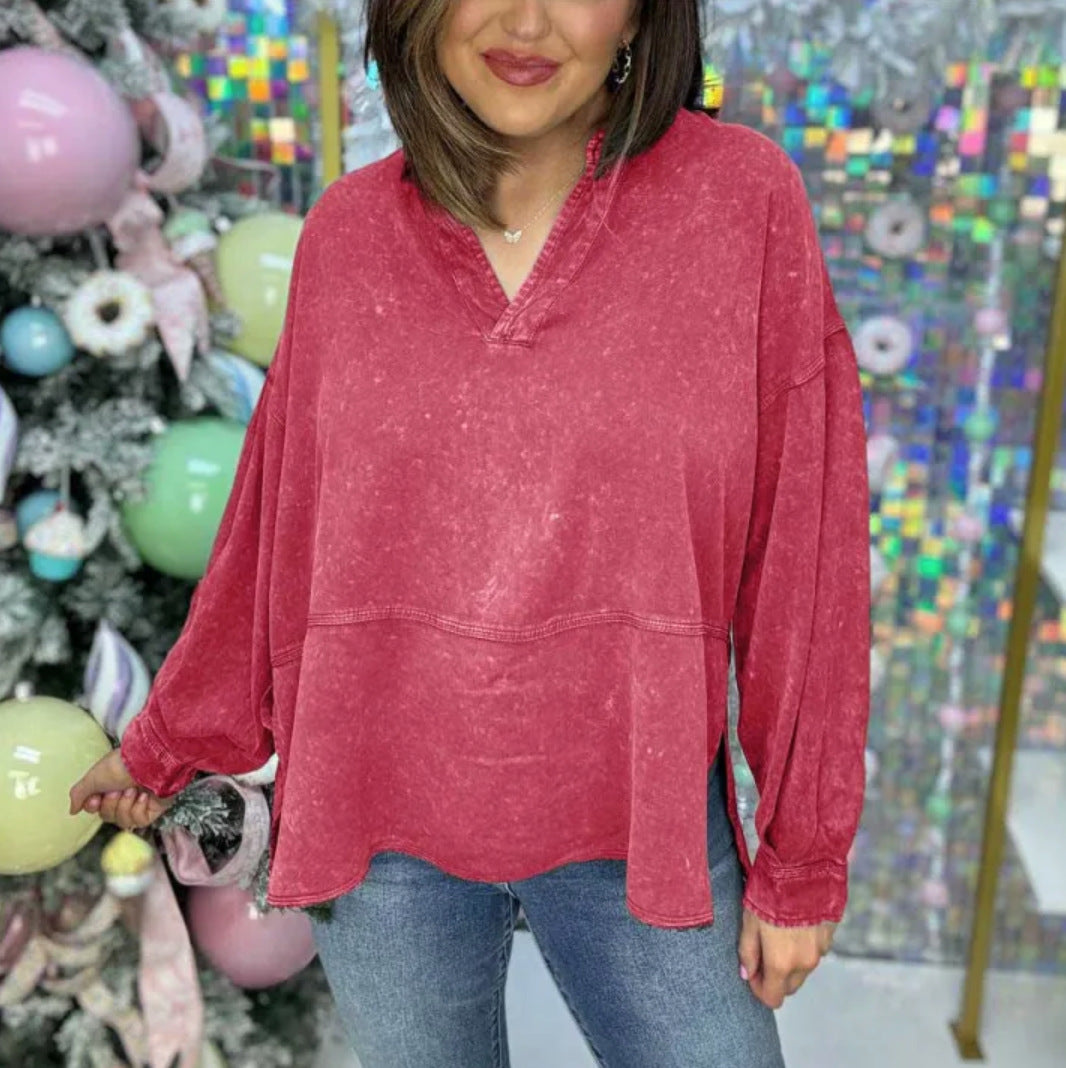 Damer avslappnad oversized tröja med ståkrage Mirla-Eva Jonsson