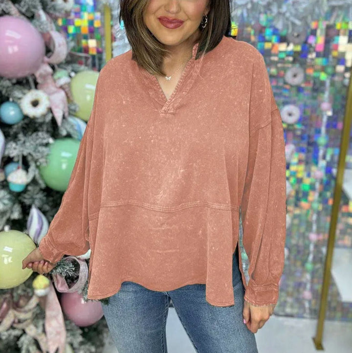 Damer avslappnad oversized tröja med ståkrage Mirla-Eva Jonsson