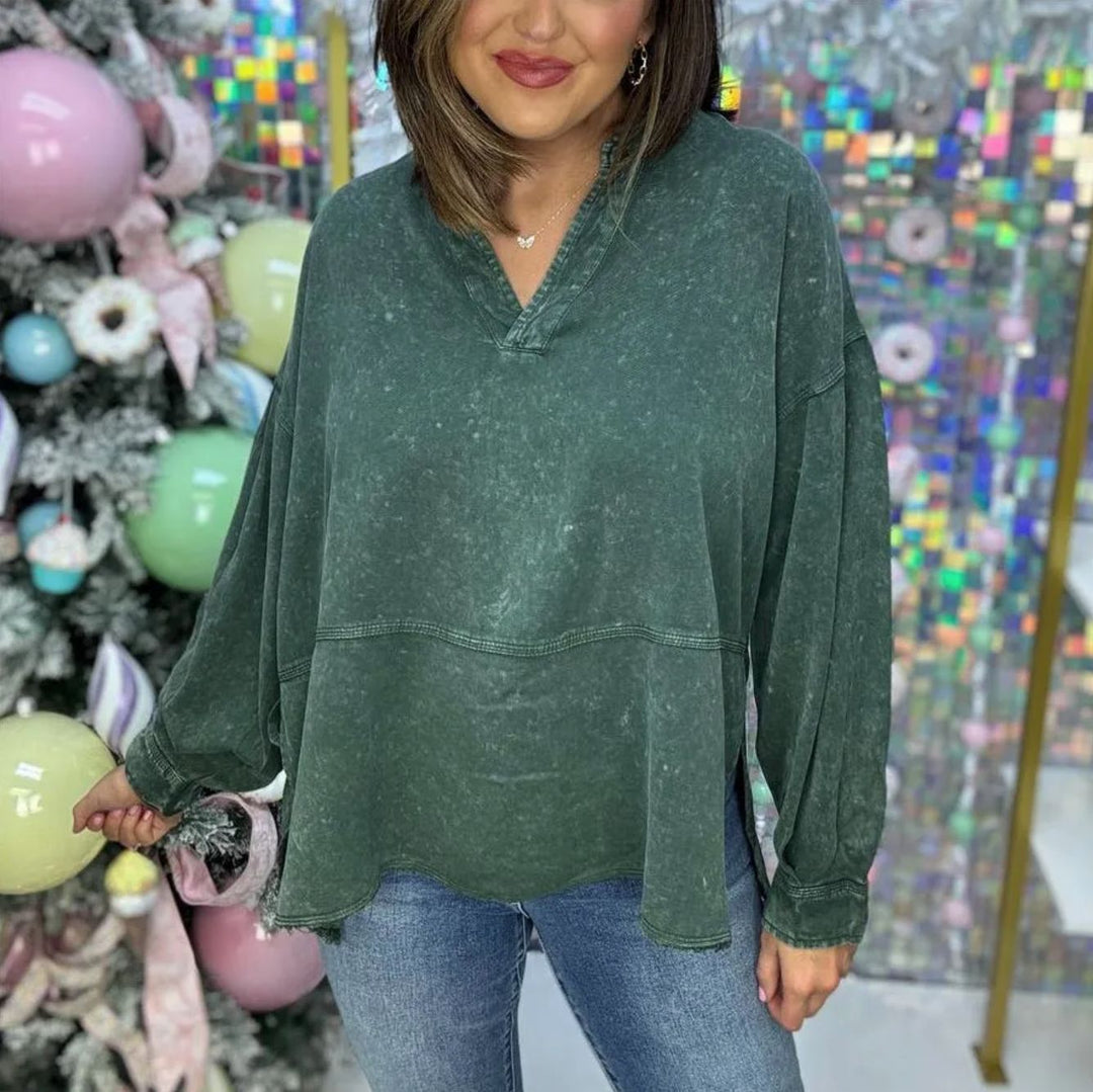 Damer avslappnad oversized tröja med ståkrage Mirla-Eva Jonsson