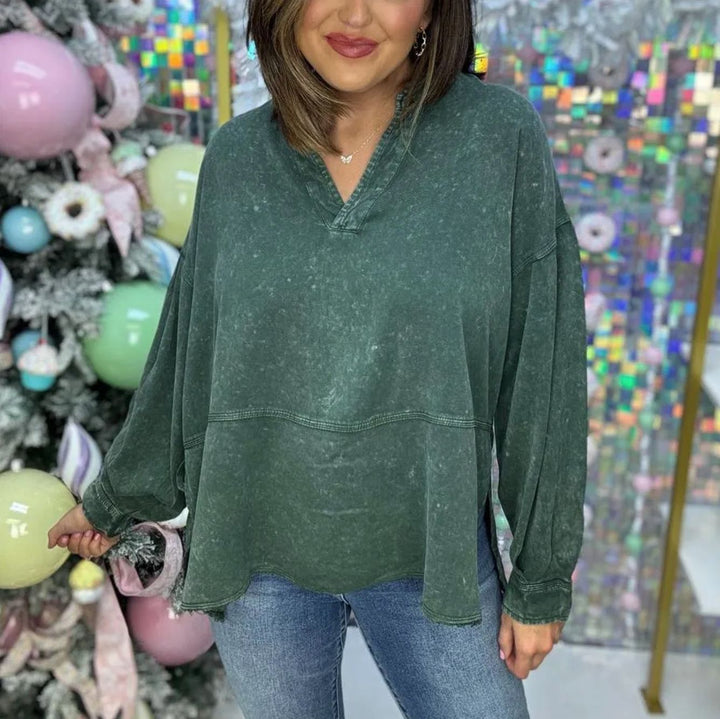 Damer avslappnad oversized tröja med ståkrage Mirla-Eva Jonsson