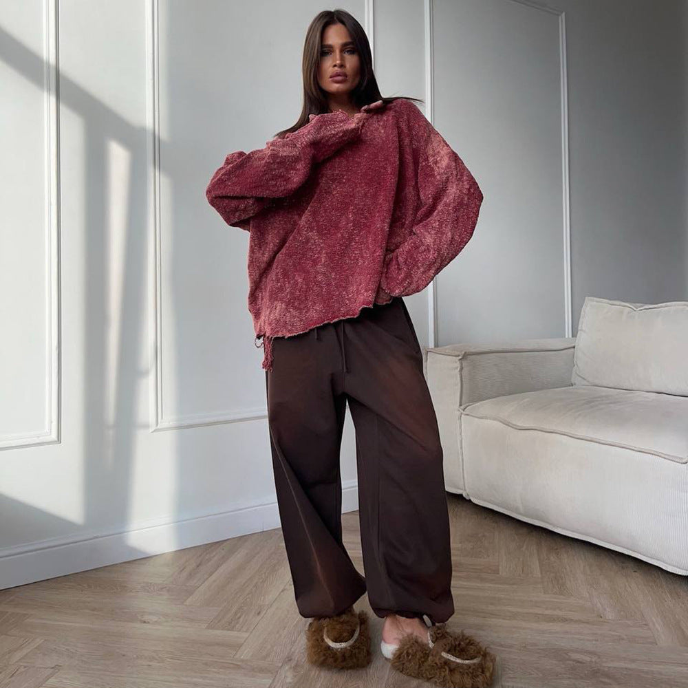 Damer avslappnad oversized tröja med strukturerad design och vid skärning Mirla-Eva Jonsson