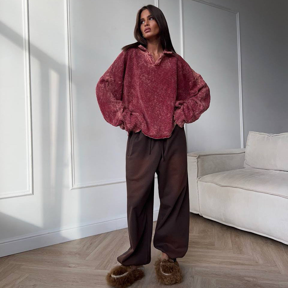 Damer avslappnad oversized tröja med strukturerad design och vid skärning Mirla-Eva Jonsson