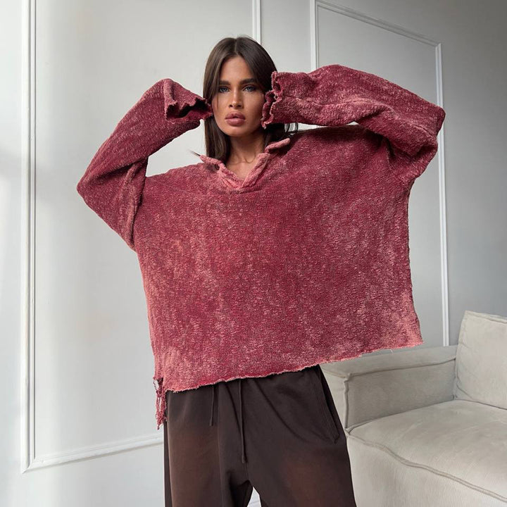 Damer avslappnad oversized tröja med strukturerad design och vid skärning Mirla-Eva Jonsson