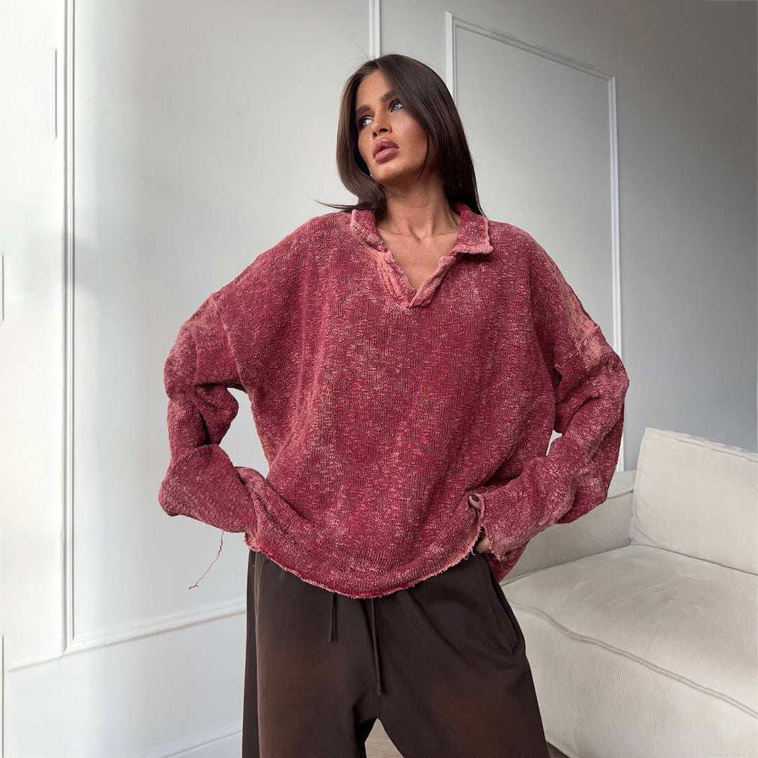 Damer avslappnad oversized tröja med strukturerad design och vid skärning Mirla-Eva Jonsson