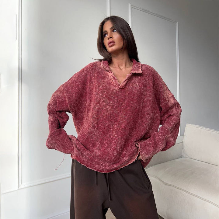 Damer avslappnad oversized tröja med strukturerad design och vid skärning Mirla-Eva Jonsson
