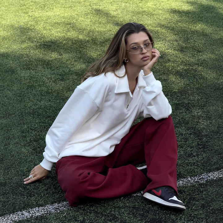 Damer avslappnad polo t-shirt och vidare byxor set Eva Jonsson-Eva Jonsson