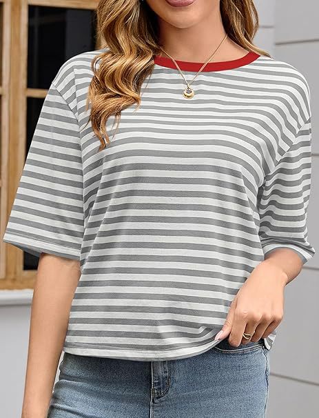 Damer avslappnad randig T-shirt Mirla-Eva Jonsson