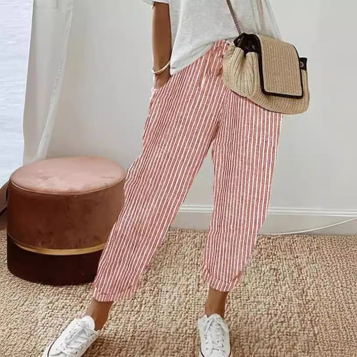 Damer avslappnad randig fritidsbyxa Mirla-Eva Jonsson