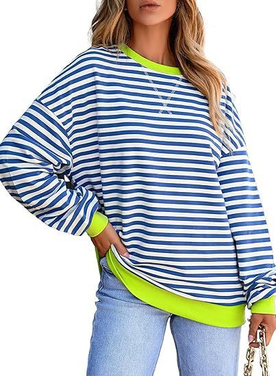 Damer avslappnad randig sweatshirt med oversized passform och bekväma detaljer Mirla-Eva Jonsson