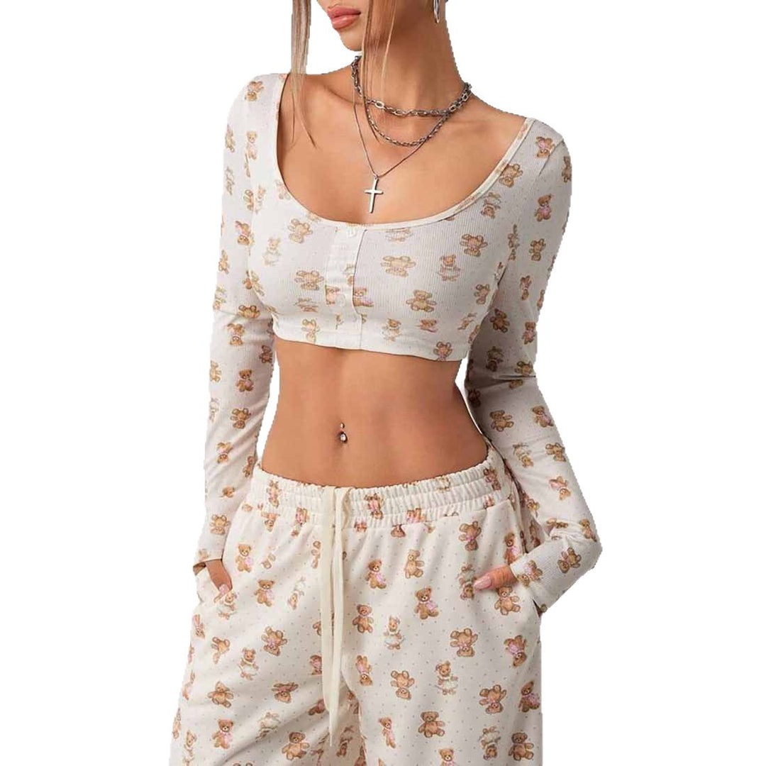 Damer avslappnad set med cropped topp och vida byxor Mirla-Eva Jonsson