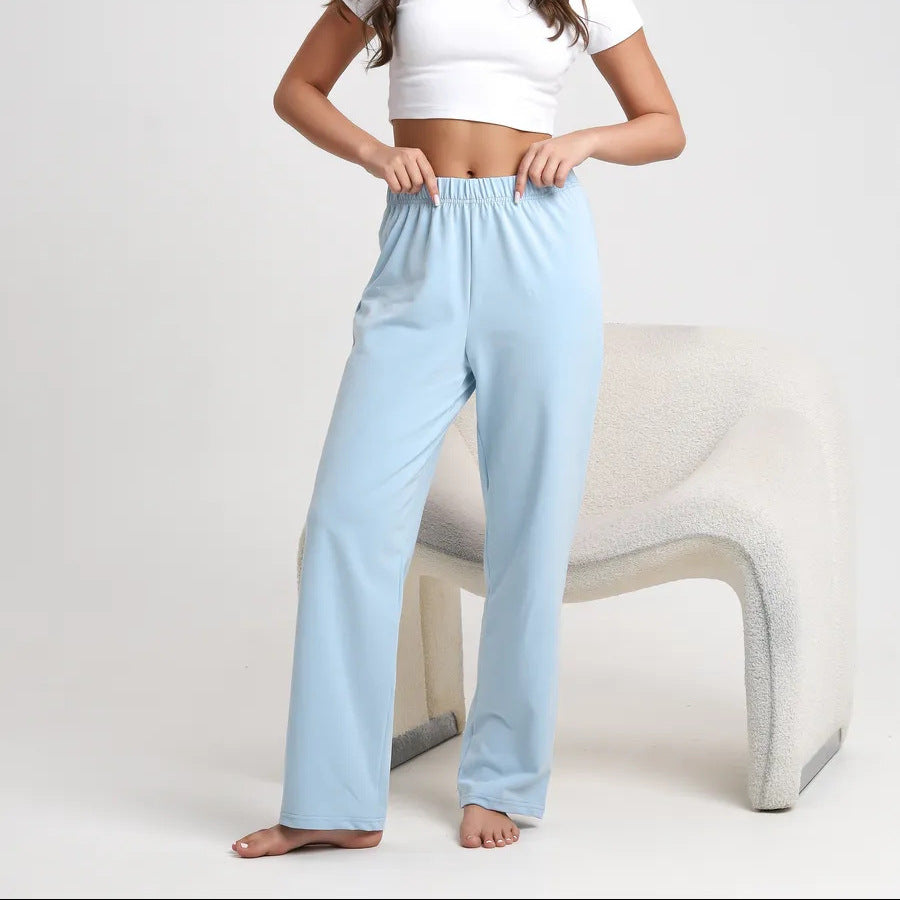 Damer avslappnad set med cropped topp och vida tygbyxor Mirla-Eva Jonsson