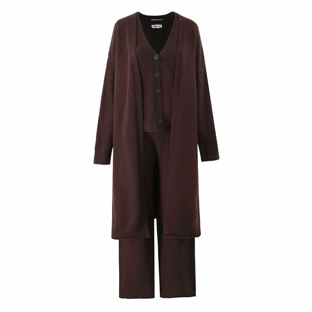 Damer avslappnad set med elegant cardigan och lös byxa Mirla-Eva Jonsson