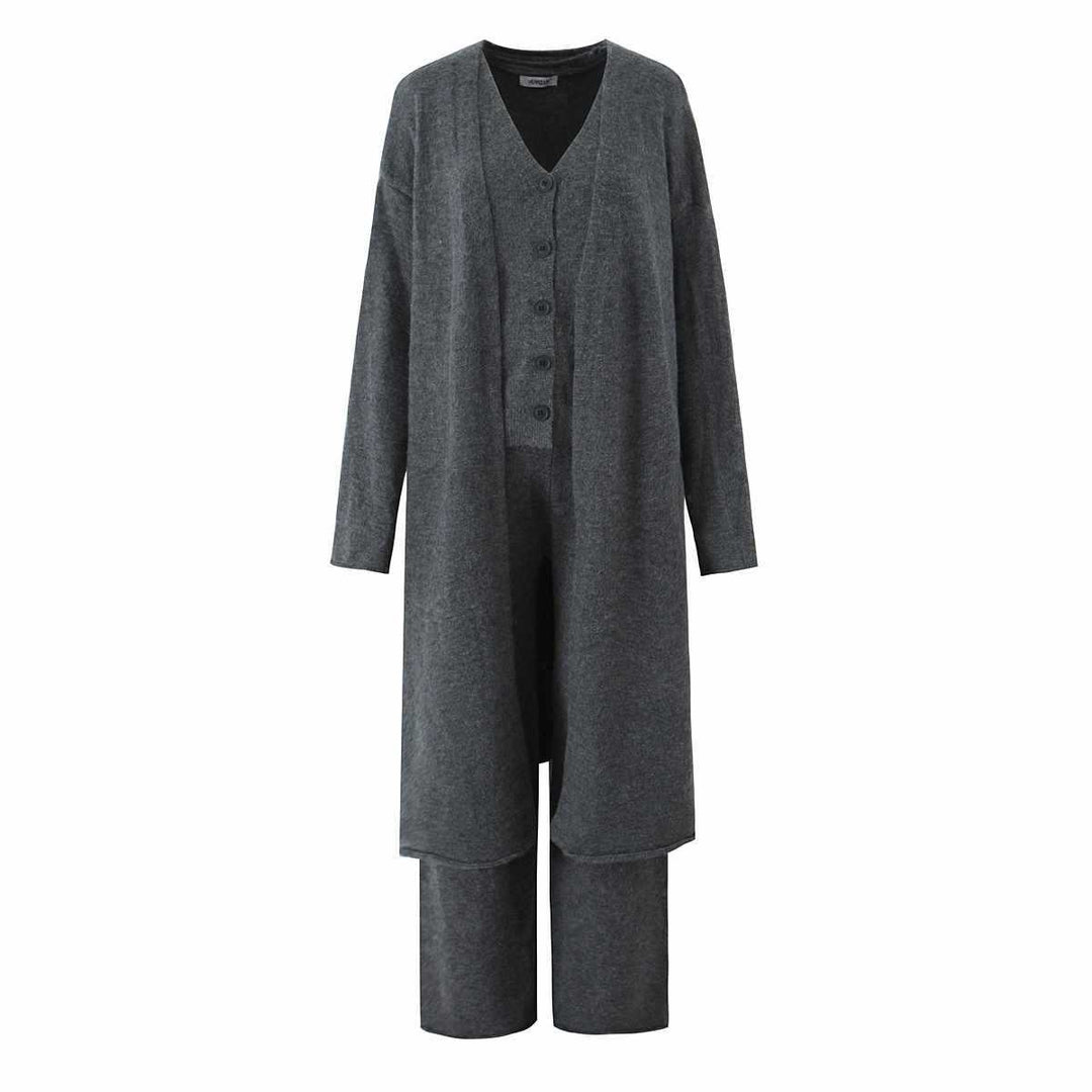 Damer avslappnad set med elegant cardigan och lös byxa Mirla-Eva Jonsson