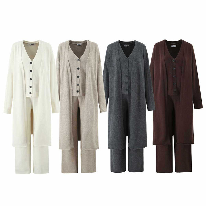 Damer avslappnad set med elegant cardigan och lös byxa Mirla-Eva Jonsson