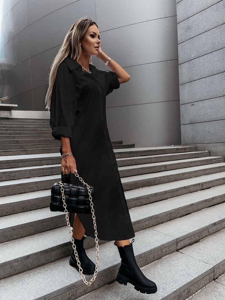 Damer avslappnad skjortklänning med klassiska knappar och oversized snitt Mirla-Eva Jonsson