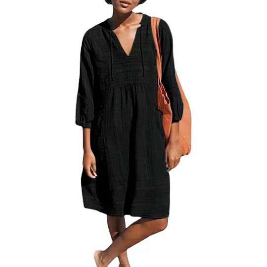 Damer avslappnad sommarklänning med huva och fickor Mirla-Eva Jonsson