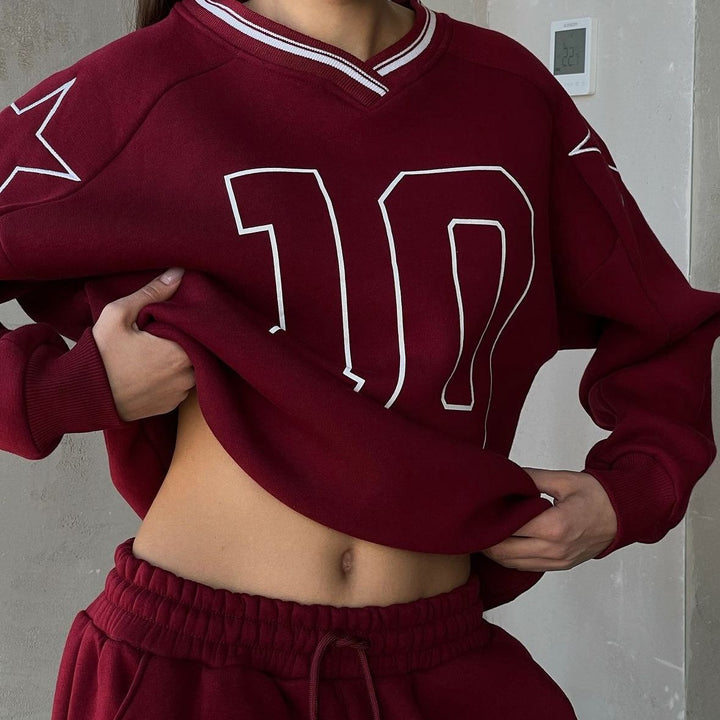 Damer avslappnad sportdräkt med oversized skärning och elastiskt midjeband Mirla-Eva Jonsson