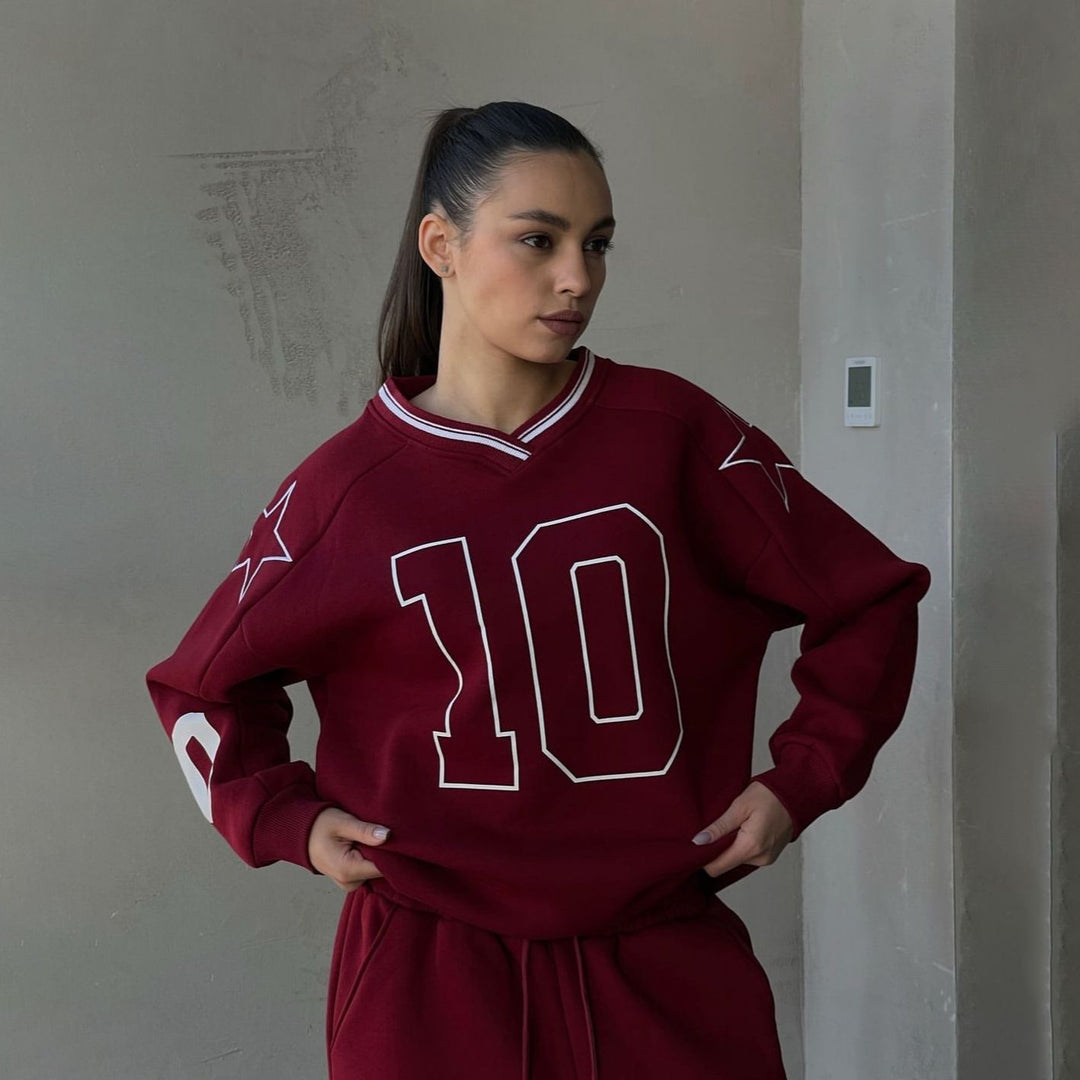 Damer avslappnad sportdräkt med oversized skärning och elastiskt midjeband Mirla-Eva Jonsson