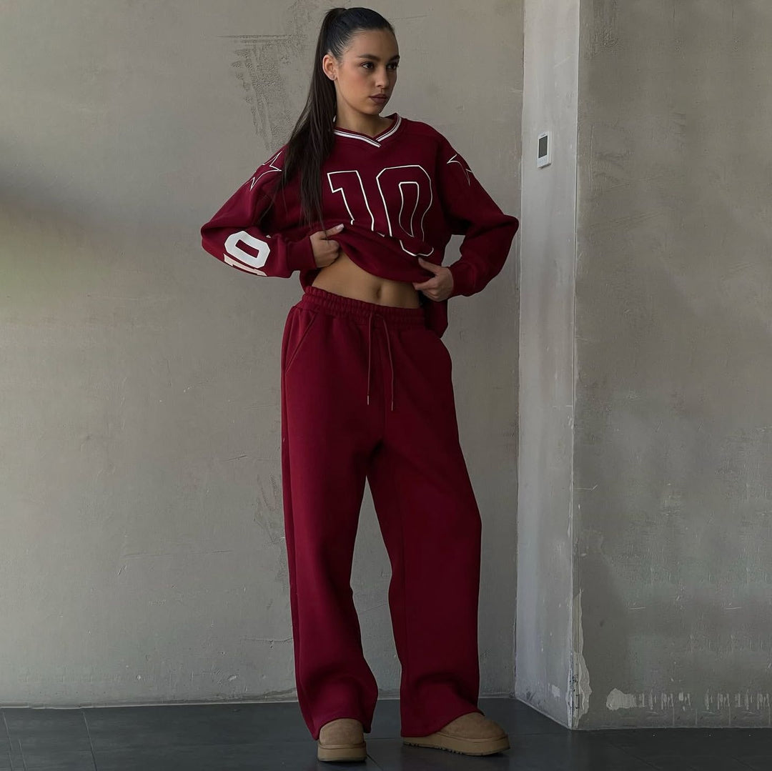 Damer avslappnad sportdräkt med oversized skärning och elastiskt midjeband Mirla-Eva Jonsson