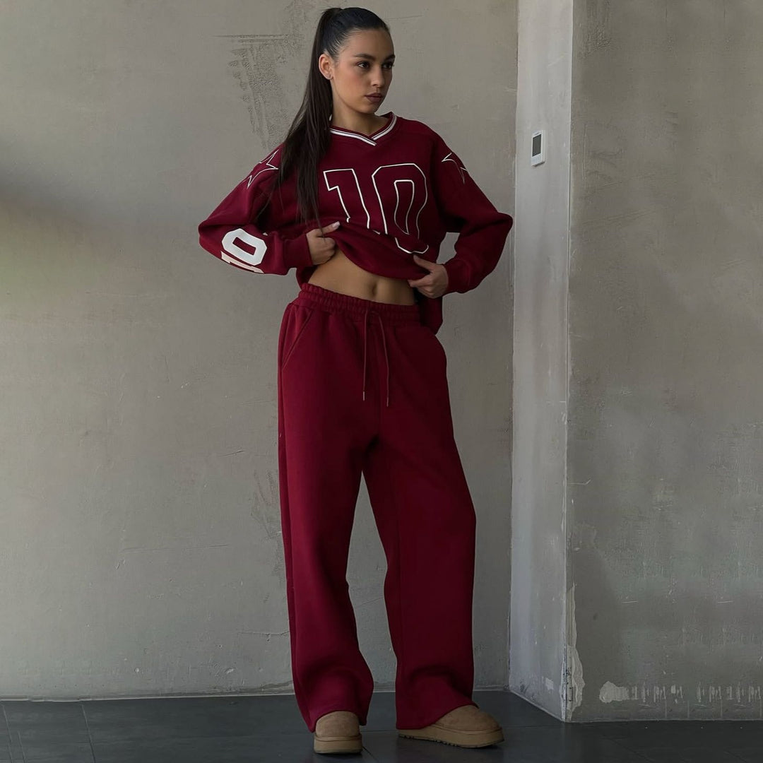 Damer avslappnad sportdräkt med oversized skärning och elastiskt midjeband Mirla-Eva Jonsson