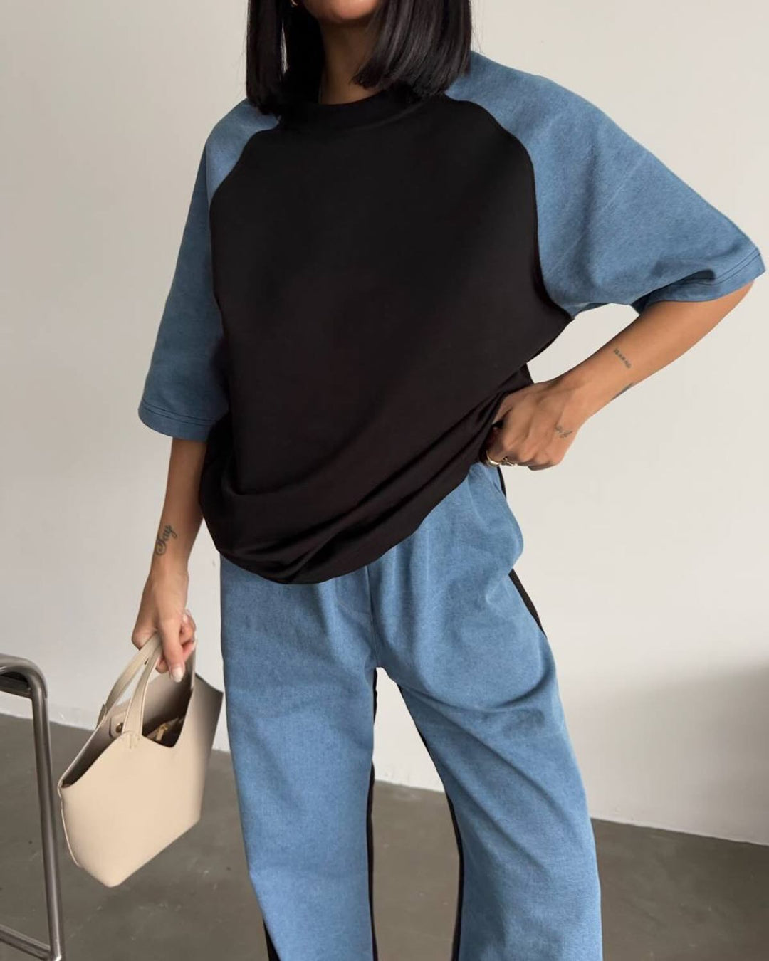Damer avslappnad sportdräkt set med oversized topp och vid ben Mirla-Eva Jonsson