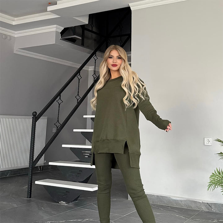 Damer avslappnad sportensemble med oversized tröja och leggings Mirla-Eva Jonsson
