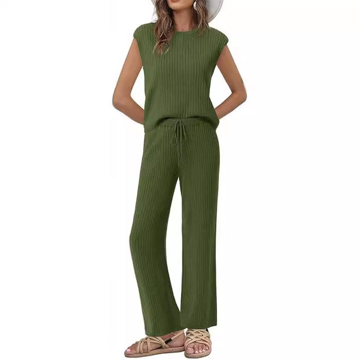 Damer avslappnad stickad loungewear-set med lös passform Mirla-Eva Jonsson