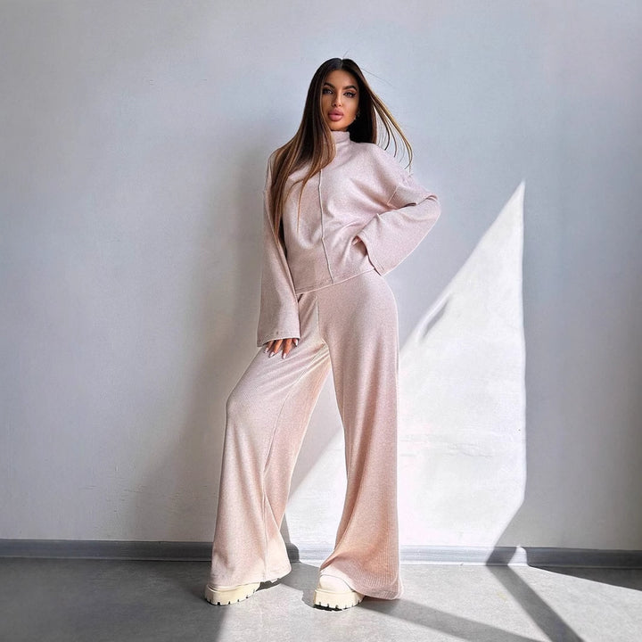 Damer avslappnad stickad loungewear-set med vid passform Mirla-Eva Jonsson