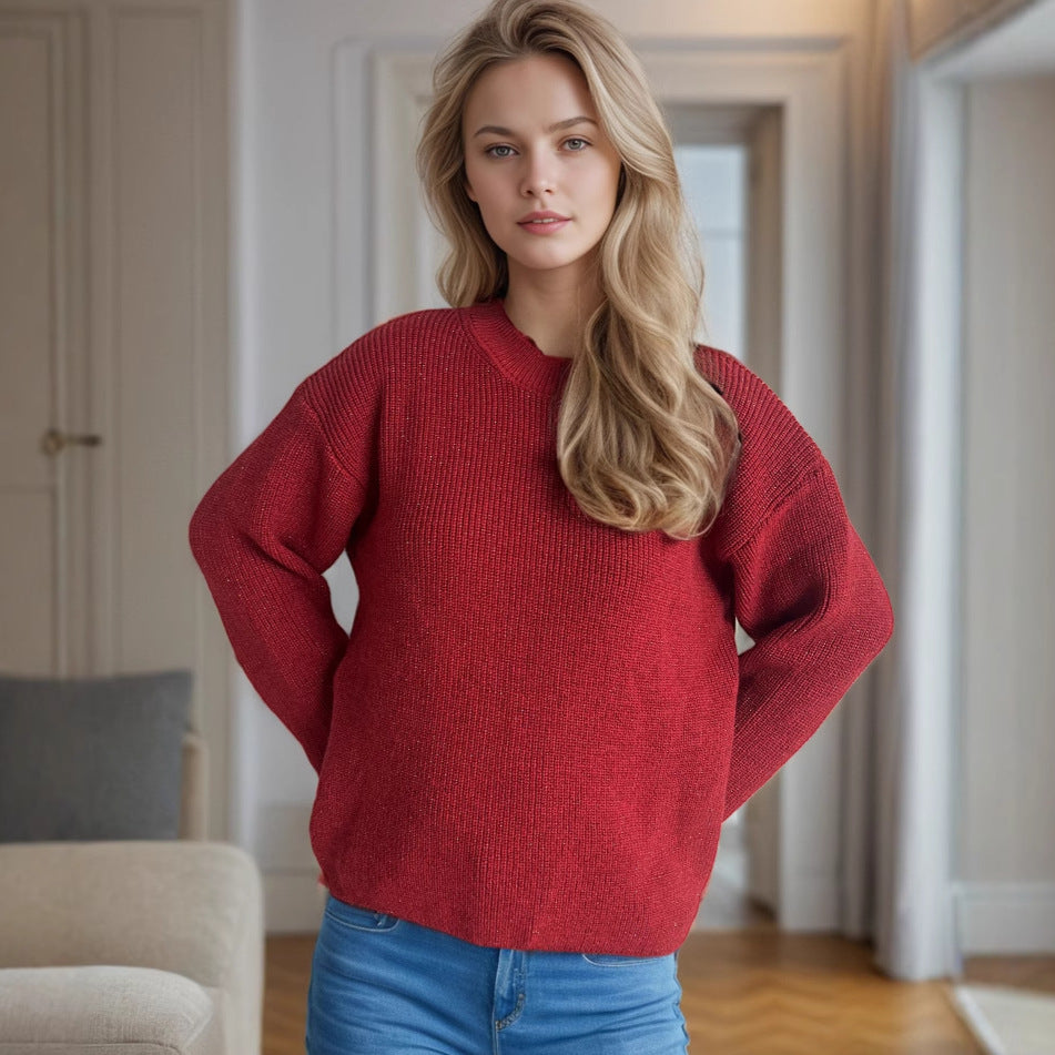 Damer avslappnad stickad tröja med generös passform och behaglig textur Mirla-Eva Jonsson