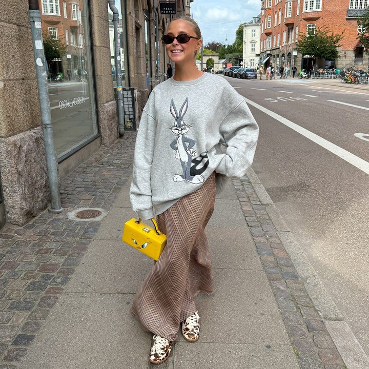 Damer avslappnad sweatshirt med färggannad cartoon-tryck Mirla-Eva Jonsson