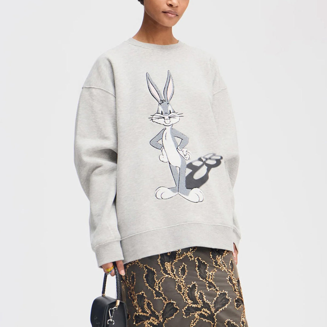 Damer avslappnad sweatshirt med färggannad cartoon-tryck Mirla-Eva Jonsson