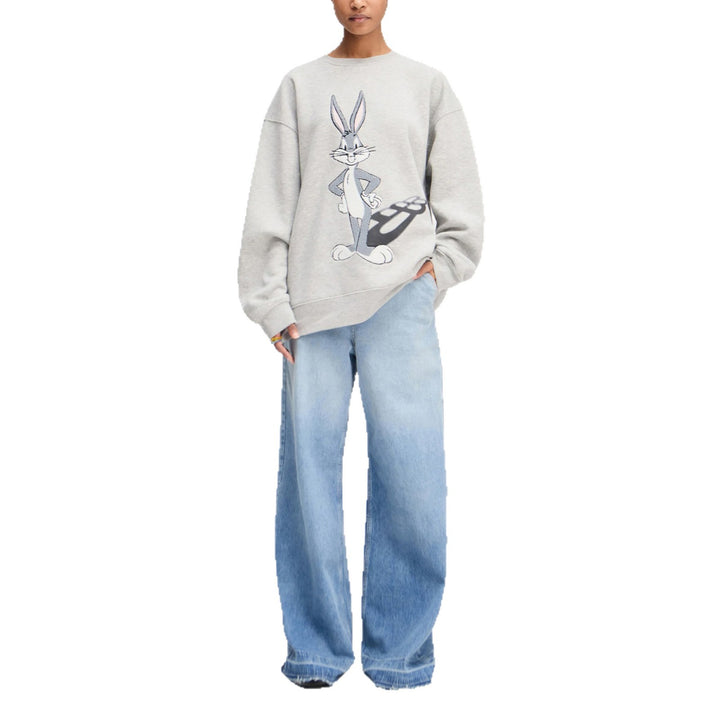 Damer avslappnad sweatshirt med färggannad cartoon-tryck Mirla-Eva Jonsson
